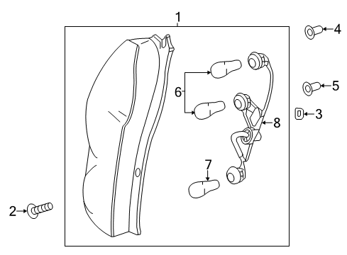 2015 Chevrolet Spark Bulbs Tail Lamp Assembly Diagram for 42441999