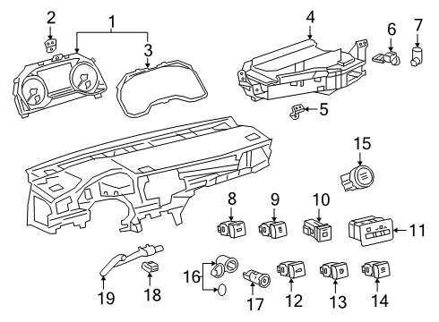 2019 Toyota Avalon Automatic Temperature Controls Switch Diagram for 84975-41010