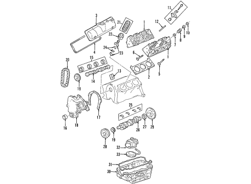 1996 Pontiac Trans Sport Engine Parts, Mounts, Cylinder Head & Valves, Camshaft & Timing, Oil Pan, Oil Pump, Crankshaft & Bearings, Pistons, Rings & Bearings Crankshaft Balance Diagram for 24504606