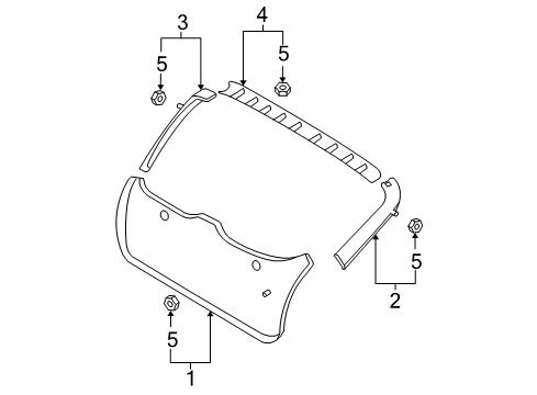 2011 Hyundai Accent Interior Trim - Lift Gate Trim Assembly-Tail Gate Upper Diagram for 81760-1E200-QS