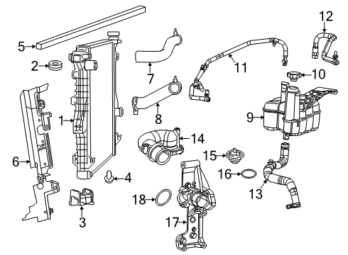 2022 Ram 3500 Radiator & Components Hose-Radiator Inlet Diagram for 68359600AF