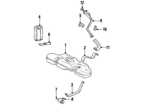 1992 Pontiac Sunbird Fuel System Components Pocket Asm-Fuel Tank Filler Diagram for 22576423