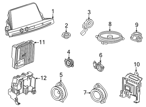 2020 Cadillac CT4 Sound System Amplifier Bolt Diagram for 11549121