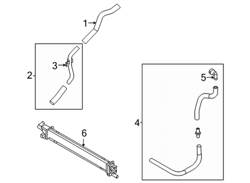 2022 Hyundai Tucson Inverter Cooling Components HOSE ASSY-INVERTER RADIATOR, UP Diagram for 25435-P0000