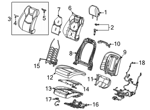 2022 Cadillac CT4 Driver Seat Components Cushion Cover Diagram for 84814369