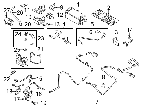 2014 Ford Fusion Emission Components Pressure Sensor Diagram for DU5Z-9C052-A