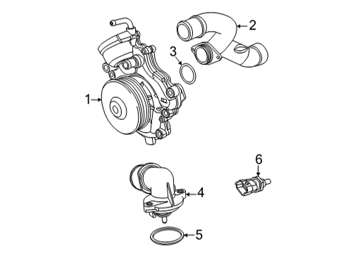 2021 Jeep Wrangler Powertrain Control Tube-Water Inlet Diagram for 68490054AA