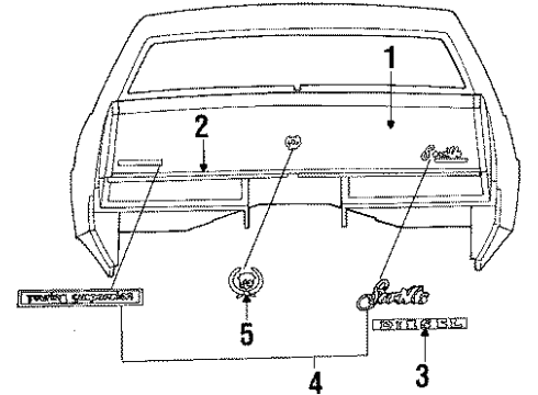 1985 Cadillac Seville Trunk Lid Weatherstrip Diagram for 20510192