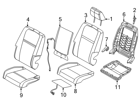 2019 Dodge Journey Heated Seats Seat Back Foam Diagram for 68377024AA