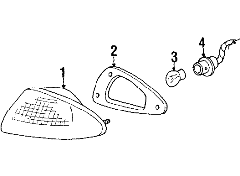 1998 Ford Contour Bulbs Tail Lamp Assembly Diagram for F8RZ13404AA