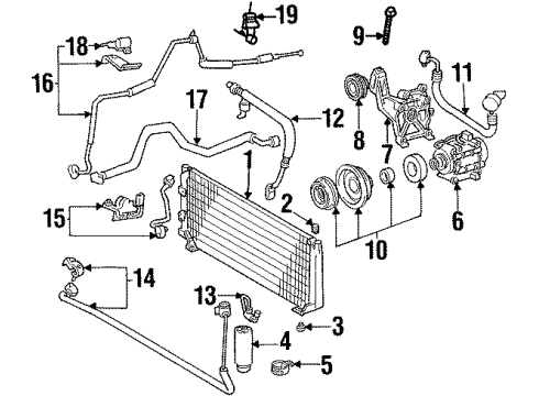 1997 Geo Prizm Belts & Pulleys Belt, Water Pump & Generator Diagram for 94853865