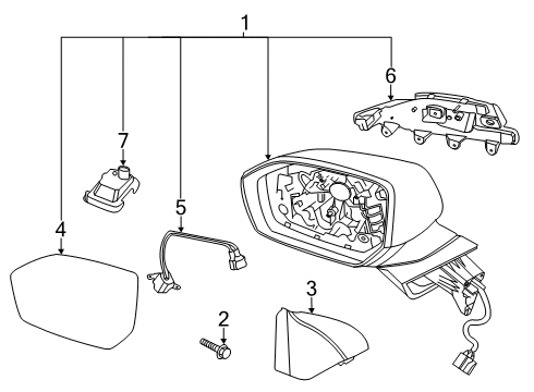 2022 Hyundai Palisade Lane Departure Warning G/HOLDER Assembly-O/S RR View, LH Diagram for 87611-S8090
