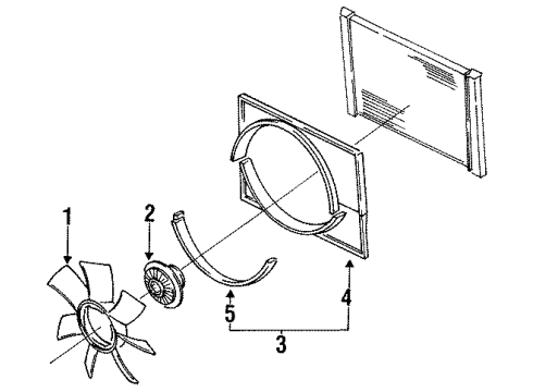 1990 Infiniti Q45 Cooling Fan SHROUD Assembly Diagram for 21475-70U01