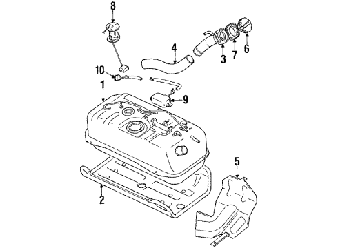 1998 Chevrolet Tracker Senders Hose-Fuel Tank Filler Diagram for 30018719