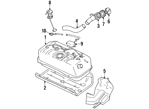 1998 Chevrolet Tracker Fuel System Components Canister, Evap Emission Diagram for 30017908