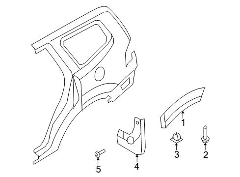 2009 Kia Borrego Exterior Trim - Quarter Panel GARNISH Assembly-Quarter Sid Diagram for 877422J000