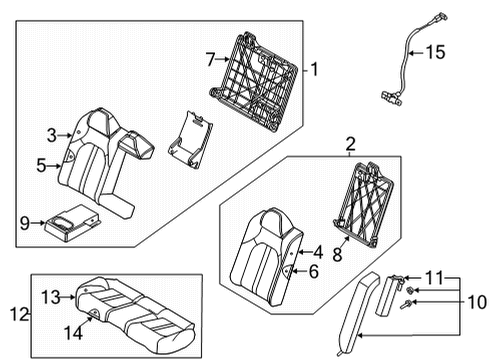 2020 Hyundai Sonata Rear Seat Components Rear Seat Back Armrest Assembly Diagram for 89900-L0020-VSM