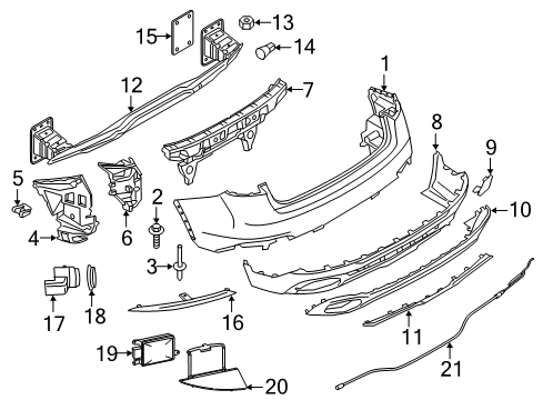 2017 BMW X6 Rear Bumper Rear Reflector, Rear Right Diagram for 63147317254