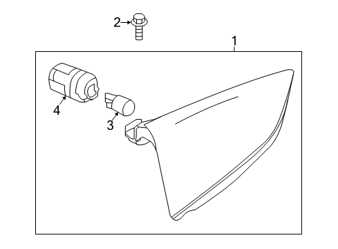 2012 Nissan Leaf Bulbs Lamp Side Marker LH Diagram for 26185-3NA0A