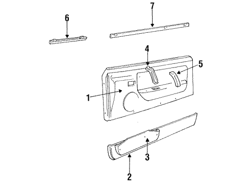 1993 Mercury Capri Interior Trim - Door Inner Weatherstrip Diagram for E9JY7621457B