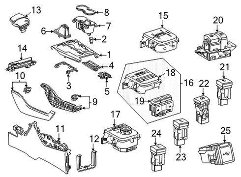 2021 Toyota Highlander Traction Control Lower Pad Diagram for 55403-0E060-B1
