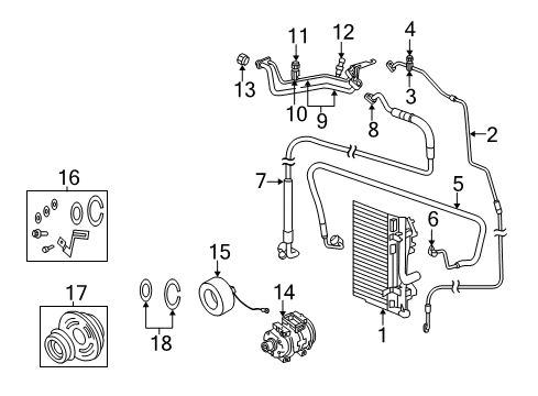 2005 Chrysler 300 Air Conditioner T/DUCEPKG-A/C Pressure Diagram for 5019881AB