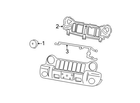2004 Jeep Liberty Headlamps Passenger Side Headlight Assembly Diagram for 55155808AB