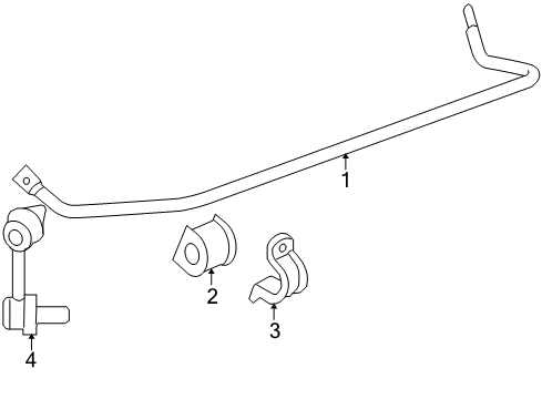 2009 Pontiac Solstice Stabilizer Bar & Components - Rear Insulator-Rear Stabilizer Shaft Diagram for 25855623