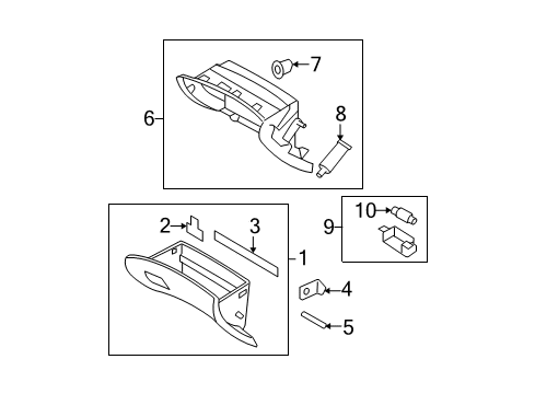 2010 Hyundai Elantra Glove Box Label-Glove Box Diagram for 8451329560