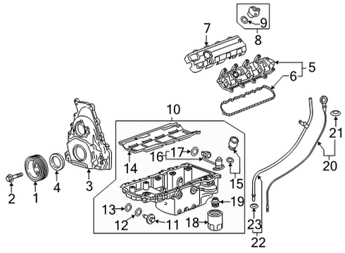 2022 Cadillac CT5 Engine Parts Oil Pan Diagram for 12707563