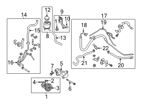 2014 Infiniti Q70 P/S Pump & Hoses, Steering Gear & Linkage Power Steering Return Hose Diagram for 49725-1MA3C