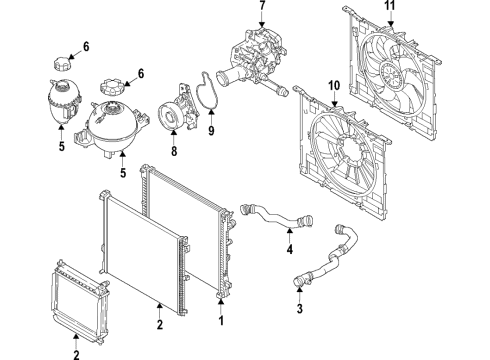 2019 BMW X4 Radiator & Components, Water Pump, Cooling Fan FAN SHROUD Diagram for 17428487642