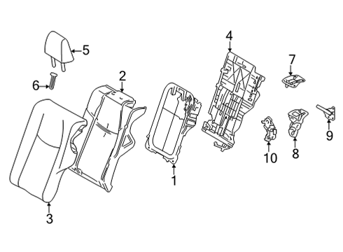 2022 Toyota Corolla Cross Rear Seat Components Striker Diagram for 71304-0A030