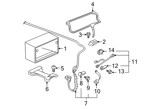 2006 Cadillac DTS Battery Positive Cable Cover Diagram for 12160209