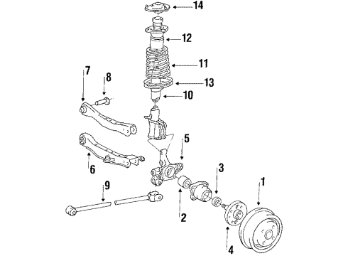 1985 Chevrolet Nova Rear Brakes Rear Suspension Strut Diagram for 94840584