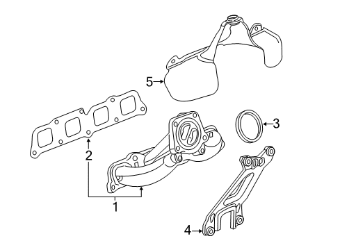 2013 Chevrolet Malibu Exhaust Manifold Exhaust Manifold Diagram for 12643496