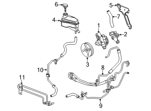 2007 Cadillac SRX P/S Pump & Hoses, Steering Gear & Linkage Hose-P/S Fluid Cooler Outlet Diagram for 10376949