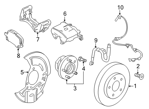 2019 Chevrolet Malibu Brake Components Splash Shield Diagram for 23377440