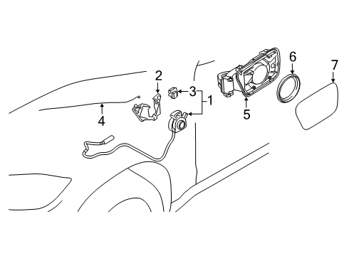 2022 BMW 745e xDrive Fender & Components Cover Housing Charging Socket Diagram for 51177358843
