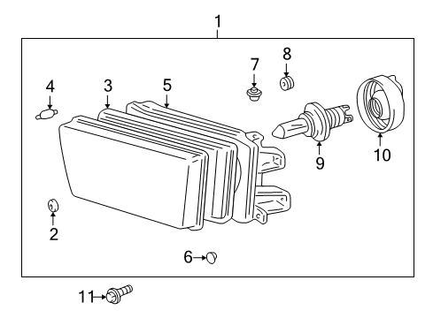 2000 Toyota 4Runner Bulbs Socket Grommet Diagram for 90075-10004