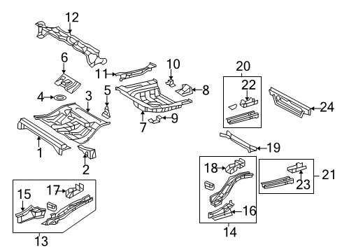 2011 Toyota Camry Rear Body - Floor & Rails Side Panel Diagram for 58305-06130