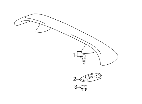 2001 Toyota Celica Rear Spoiler Protector Diagram for 76873-20220