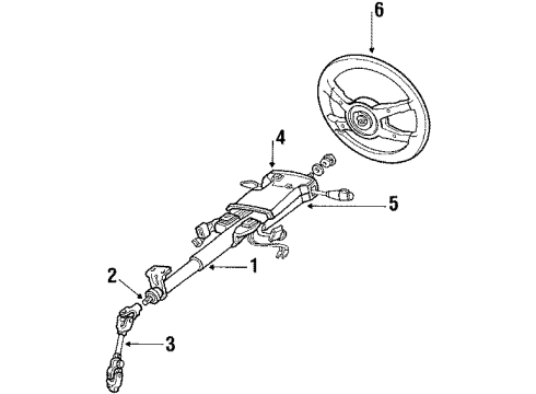 1985 Honda Accord Steering Column & Wheel Cylinder, Steering Diagram for 35131-SA5-671