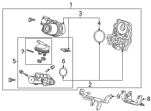2019 Acura RLX Hydraulic System O-Ring Diagram for 57301-TX9-A00