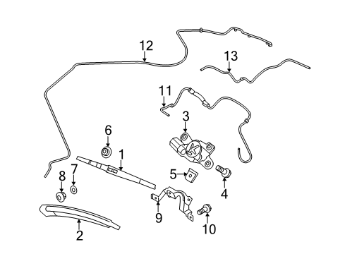 2012 Ford Fiesta Wiper & Washer Components Mount Bracket Diagram for BE8Z-17496-A