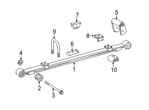 2008 Dodge Sprinter 2500 Rear Suspension Components, Stabilizer Bar SHACKLE-Spring Diagram for 68013793AA