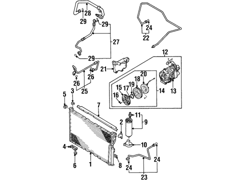 2001 Isuzu VehiCROSS A/C Condenser, Compressor & Lines Plate, Condenser (Lower) Diagram for 8-97049-257-0