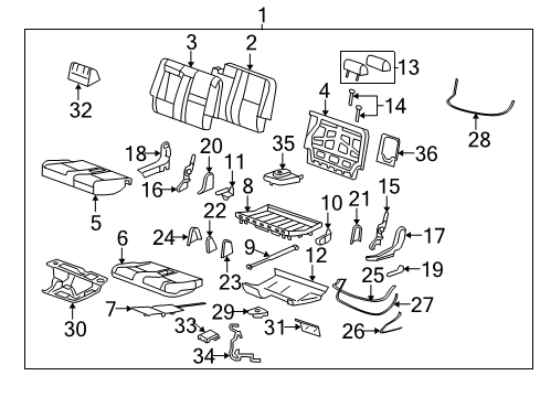 2008 Chevrolet Tahoe Heated Seats Headrest Guide Diagram for 20912676