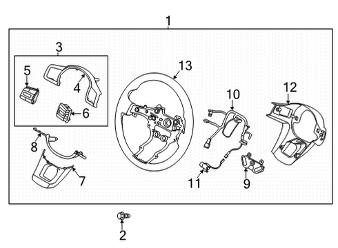 2021 Kia Sorento Steering Column & Wheel, Steering Gear & Linkage Switch Assembly-STRG Rem Diagram for 96720P2170