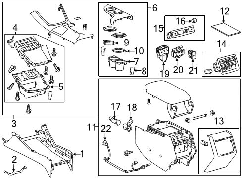 2013 Toyota Avalon Power Seats Center Console Diagram for 58810-07090-C7